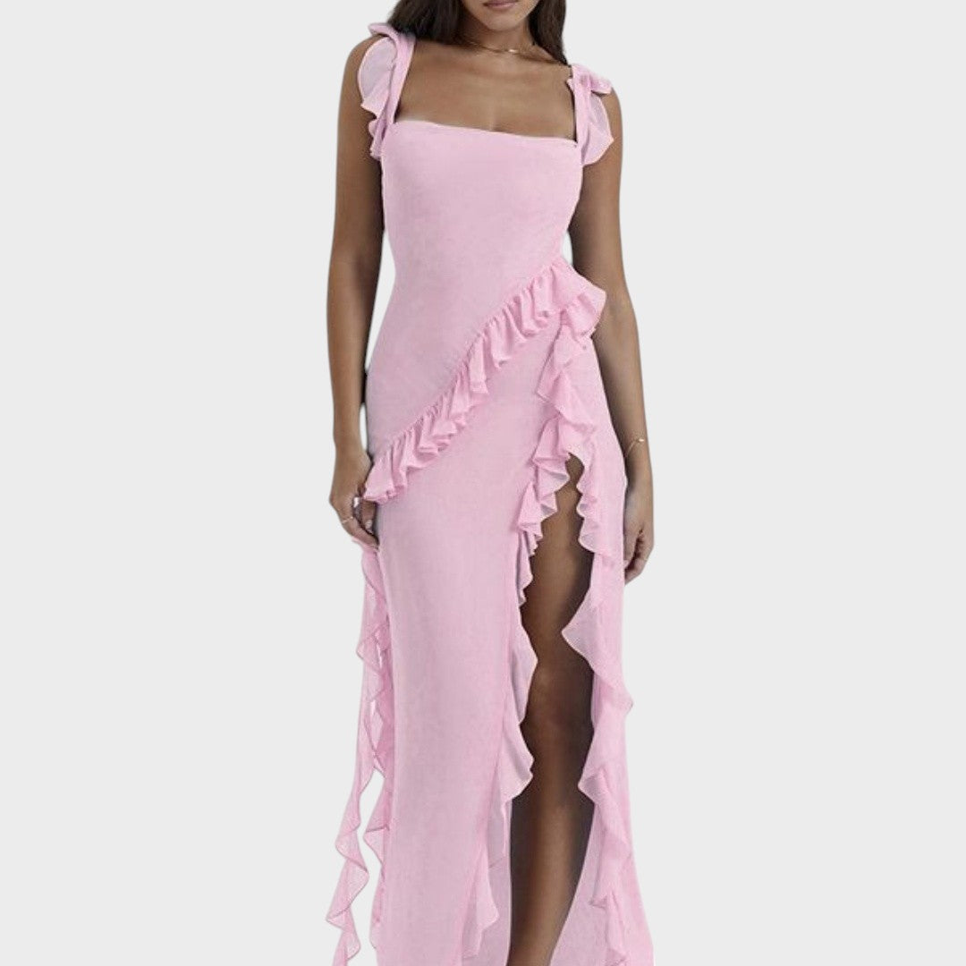 Amira | Vestido largo ciruela oscuro