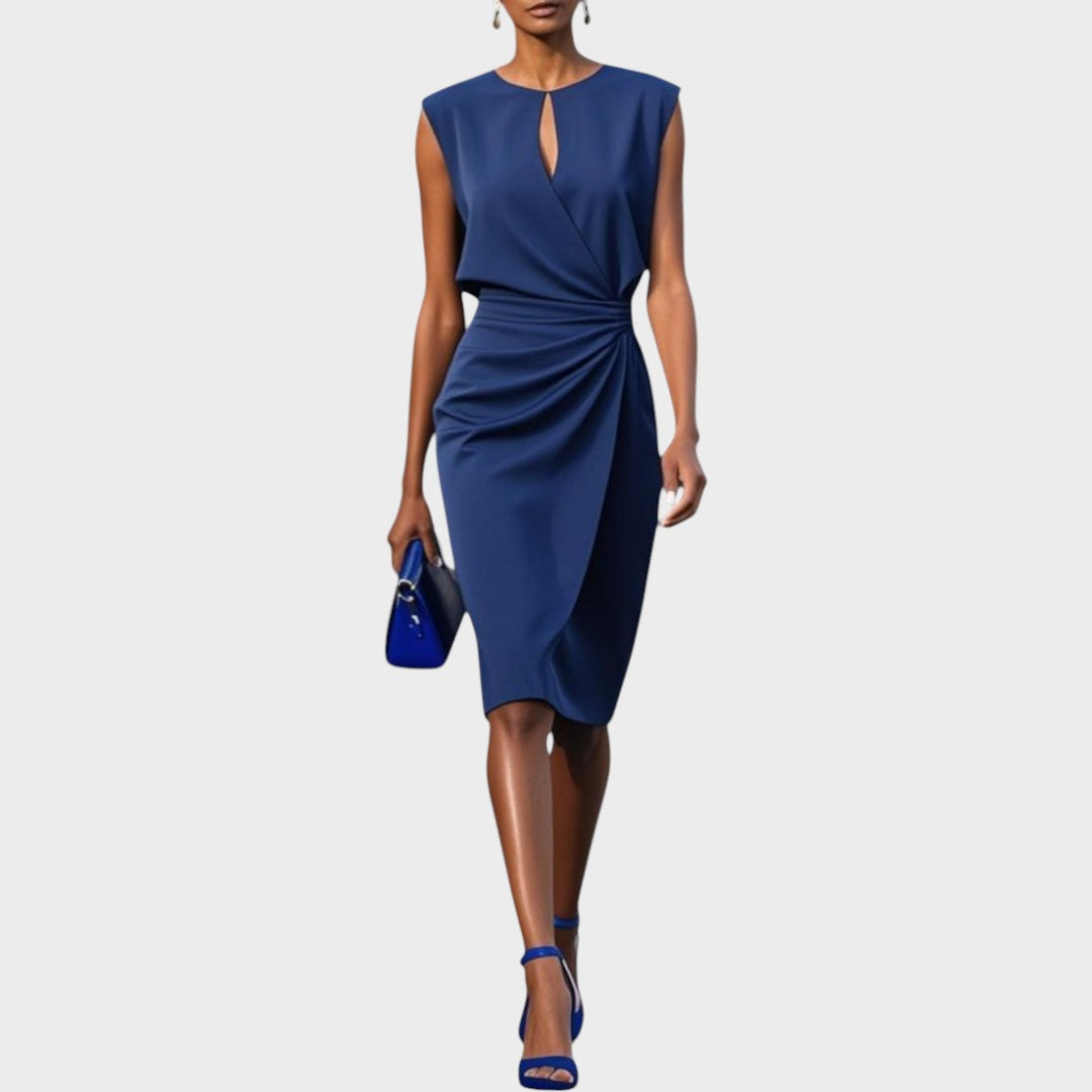 Moana | Vestido Midi de Manga Larga Con Cuello Redondo