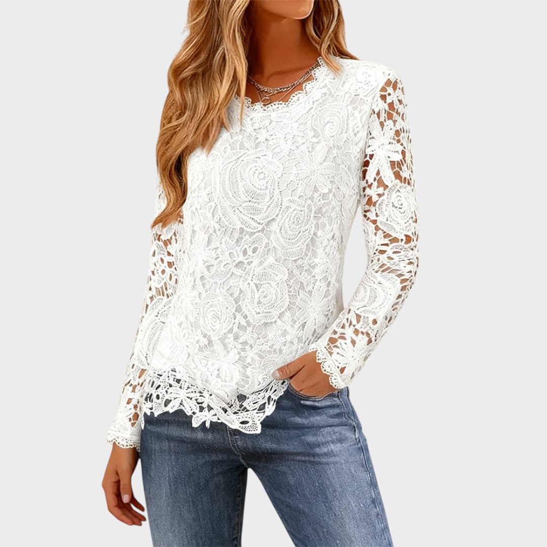 Julieta | Blusa de Encaje de Manga Larga